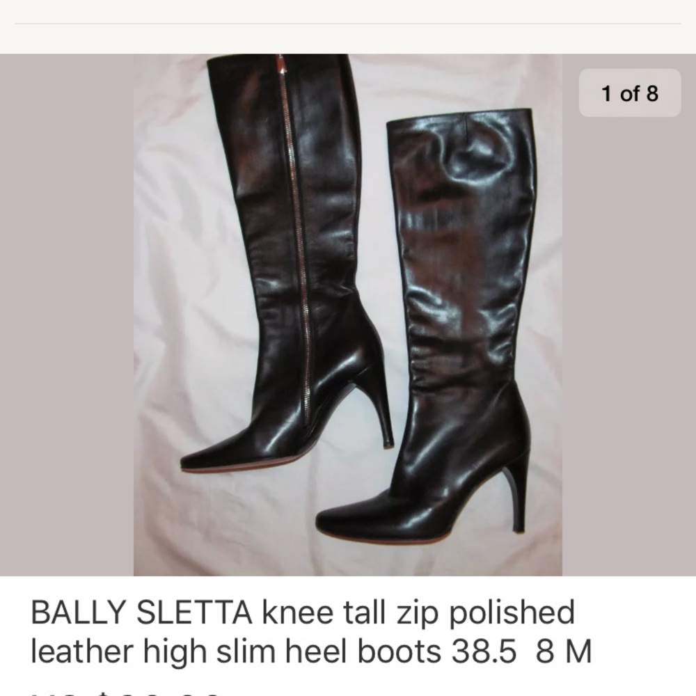 BALLY SLETTA polished soft leather tall zip boots